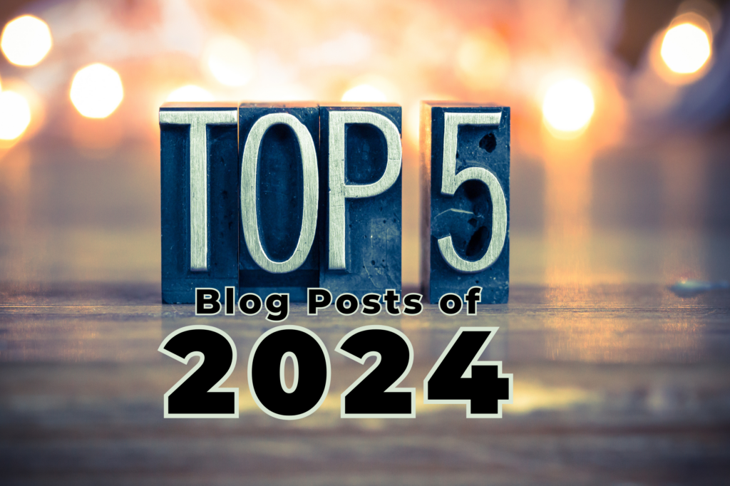 Typeset blocks with "Top 5" and under it says "Blog Posts of 2024."